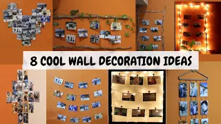 DIY 8 Cool Wall Decoration Ideas | Photo Hanging Ideas On Wall | Fairy Light Room Decorations Idea