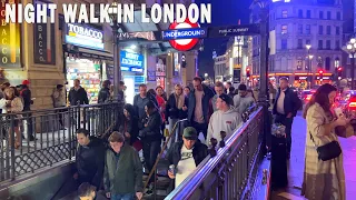 Central London Night walk | Busy Saturday night in London - October 2022 | London Night walk 4K