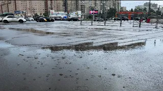 Walking Tour in St Petersburg 4К №305 a little rain on the Avenue of Culture