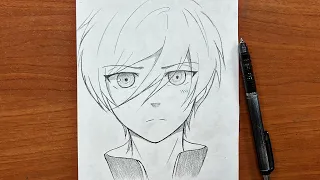 How to draw anime boy using just a pencil step-by-step | anime drawing tutorial