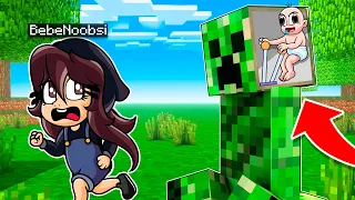 TROLLEO Mi MEJOR AMIGA CONTROLANDO a un CREEPER 😂😂 BEBE NOOB TROLLEA en MINECRAFT