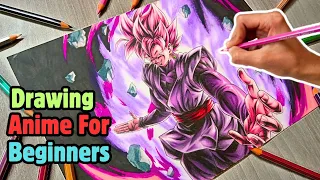 How To Draw Anime For Beginners | Drawing Black Goku #goku #dragonball