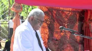 Fijian Prime Minister Voreqe Bainimarama attend the Late Tui Ba's funeral. August 15th, 2013.