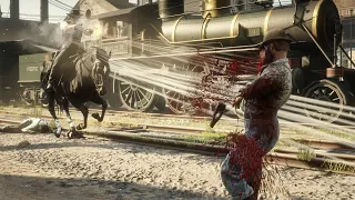 Red Dead Redemption 2 - Extremely Bloody Kills - Violent Gameplay - Slow Motion - Ragdoll Physics PC