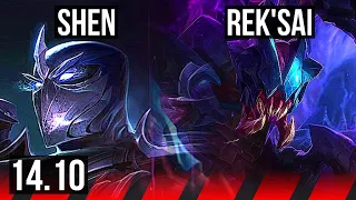 SHEN vs REK'SAI (TOP) | Rank 3 Shen, 7/2/8, Godlike | BR Master | 14.10