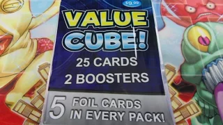 Target's $9.99 Mystery Yugioh VALUE CUBE! 25 cards, 2 Boosters, 5 Foil Cards in Every Pack!