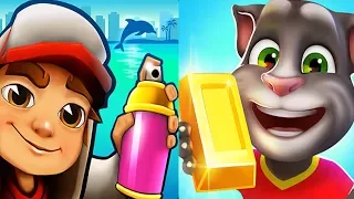 Subway Surfers Miami VS Talking Tom Gold Run Android iPad/iOS Gameplay HD