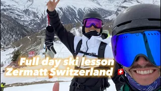 Ski lesson Zermatt Beginner to intermediate￼￼ full day lesson clips