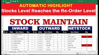 how to maintain stock inward+outward excel sheet