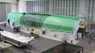 Volvo Ocean Race Hull Mold Resin Infusion Time-Lapse