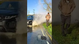 DESTROYED BY CAR SPEEDING THROUGH PUDDLE | Savage  🚘💦 #Shorts