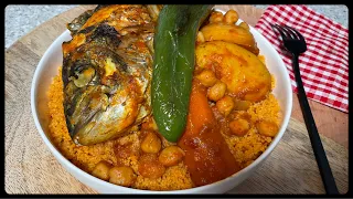 كسكسي تونسي  بالحوت مع كل التفاصيل باش يجيكم فاوح و بنين نودكم و لا نشهيكم ❤️couscous 🇹🇳poisson