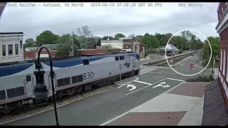 Auto Train Close Call with Pedestrians