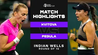 Petra Kvitova vs. Jessica Pegula | 2023 Indian Wells Round of 16 | WTA Match Highlights