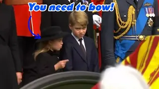 'Boss' Princess Charlotte caught giving fierce orders to Prince George at Queen's funeral