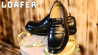 Classic LOAFER shoe making from genuine cowhide - how to make handmade shoes?