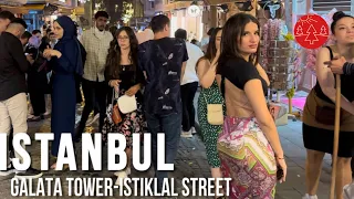 Nightlife Istanbul Turkey 2023 The City That Never Sleeps-Galata tower,Istiklal Street| Walking Tour