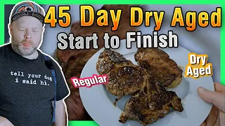Dry Aged Ribeye from Start to Finish. Prep, Cut, Trim, Cook, Taste Steak! 45 days