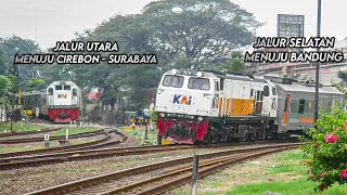 Hunting Keluar Dan Masuknya Kereta Api Jalur Percabangan Utara Dan Selatan Stasiun Cikampek