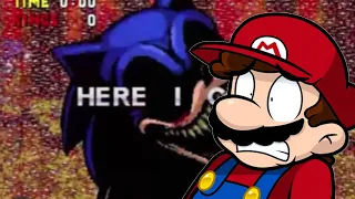 Mario Reacts to Sonic Plays Sonic.exe Remastered