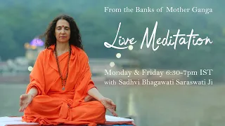 LIVE Sunset Ganga Meditation with Sadhviji I Friday 21 August | Parmarth Niketan, Rishikesh