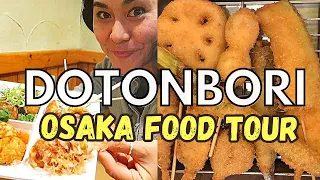 ULTIMATE DOTONBORI FOOD TOUR | LARGEST JAPANESE FOOD STREET IN OSAKA