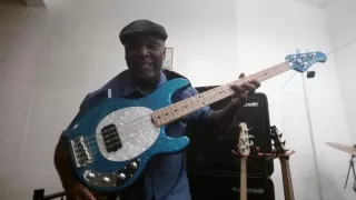 Sterling Ray34 bass by Music man. call "Blue Candy".