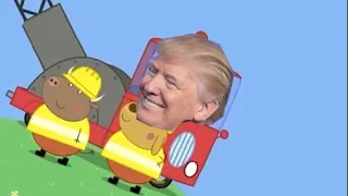 Trump builds a wall in Peppa pig