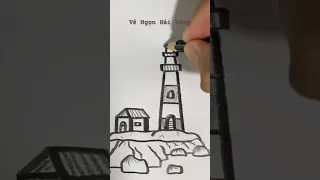 Cách vẽ ngọn hải đăng | How to draw a Lighthouse