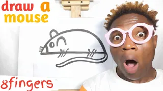 Learn how to draw and color a mouse for kids and toddlers||8FINGERS - D&C