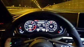 2016 Audi A4 B9 2.0 TFSI Quattro (252 hp) Acceleration Test 0-100 km/h 0-140 kickdown reaction time