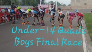 Under-14 quads final race in All India Open Skating Competition held at amritsar benk track