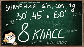 ЗНАЧЕНИЯ СИНУСА, КОСИНУСА И ТАНГЕНСА 30, 45 И 60 ГРАДУСОВ