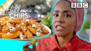 Nadiya's indulgent Halloumi Chips recipe! | Nadiya's Party Feasts - BBC