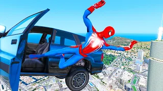 GTA 5 Spiderman Ragdolls Jumps/Fails Compilation With GTA AMAZING Part 63 (Crazy Ragdolls)