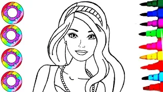 Coloring Drawings Barbie Fashionistas with Rainbow Sparkle Headband Coloring Sheet Coloring Pages