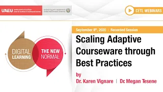 CETL Webinar - Scaling Adaptive Courseware through Best Practices  |  Sep 8, 2020