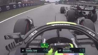 Lewis Hamilton & George Russell Qualifying Almost Crash Q2 @ Spanish GP 2023!