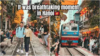 Amazing experience in Train street Hanoi🇻🇳||must visit place in Vietnam|| we were scared😰