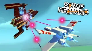 💥 БИТВА КОСМИЧЕСКИХ КОРАБЛЕЙ X WING против ТРЕЗУБЦА 🚧 МУЛЬТИК в Scrap Mechanic 🔨 СКРАП МЕХАНИК 🔔