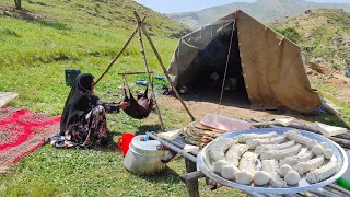 IRAN Village Cooking: How to make curd from yogurt(new method)/ طرز تهیه کشک از ماست