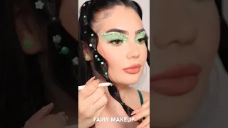 GARDEN FAIRY MAKEUP🧚🏼 #makeup #makeuptutorial #creativemakeup #rhinestonemakeup