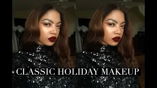 CLASSIC HOLIDAY MAKEUP | SOFT GLAM + RED LIP