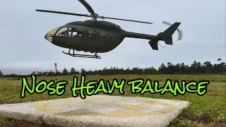 SCALE RC HELICOPTER nose heavy balance flying