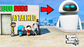GTA 5 : 1000 Wall-E Robot's Attack On Shinchan Franklin & Doraemon GTA 5 !