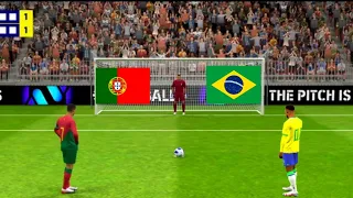 Ronaldo vs Neymar | Brazil vs Portugal | Penalty Shootout Match 108 | Efootball Gameplay 2024.