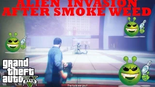 Grass Roots - Michael GTA V Michael smokes grass and began to hallucinate alien invasion.