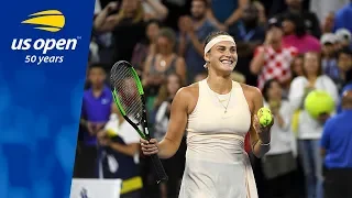 Aryna Sabalenka All Smiles in Louis Armstrong Stadium