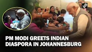 PM Modi greets Indian Diaspora in Johannesburg before leaving for Greece