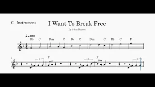 I Want To Be Free (Queen) - Sheet Music